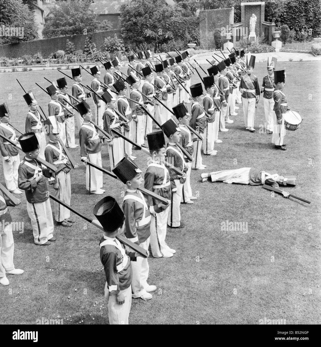 Actors, toy soldiers on parade Toy soldiers fainting whilst rehearsing