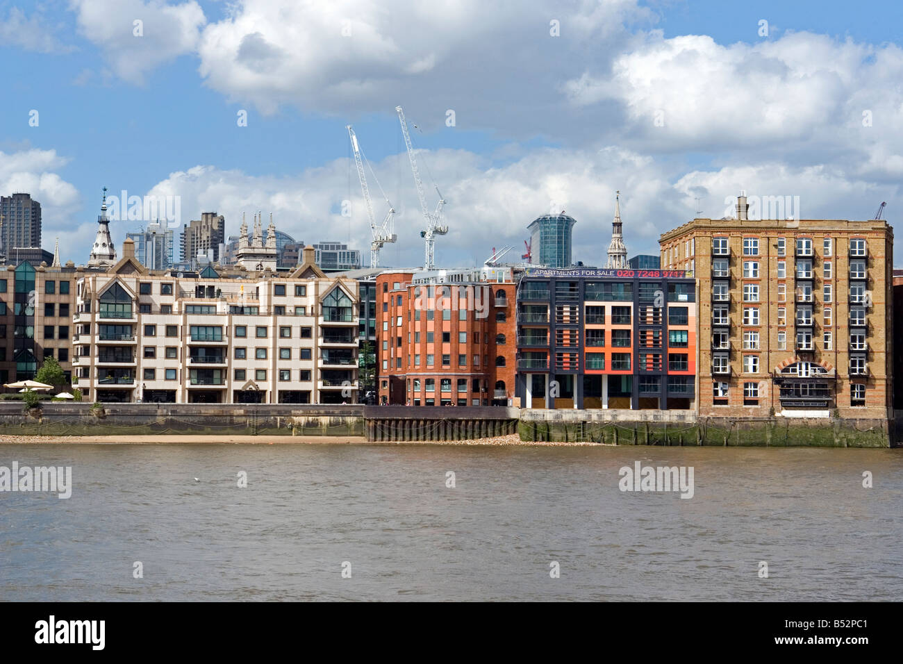 the river Thames in front of the Tate Modern - London UK Stock Photo