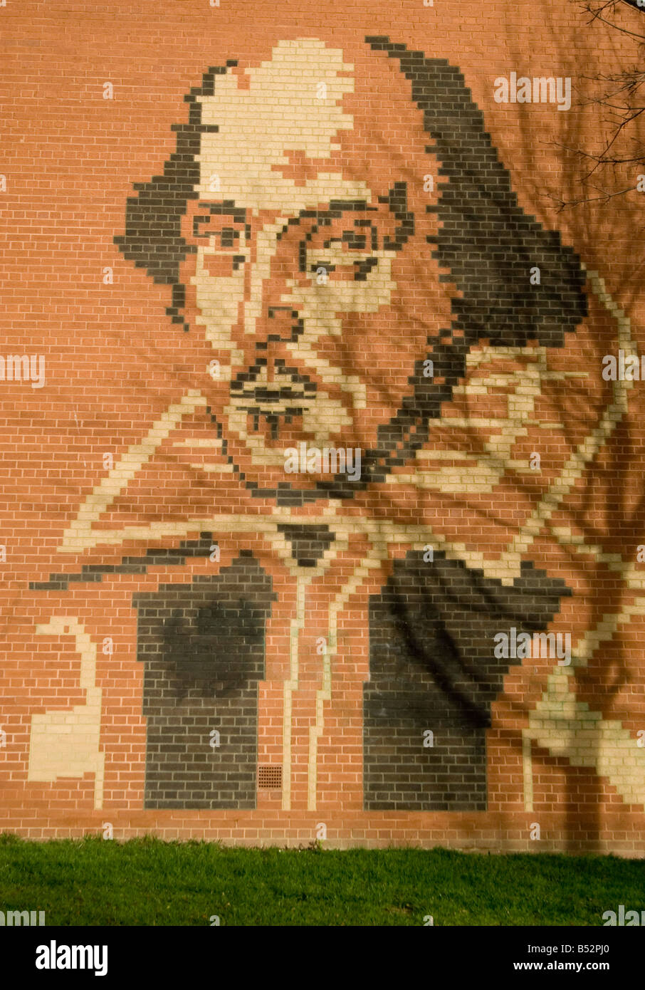 William Shakespeare in brick, South View West, Heaton, Newcastle upon Tyne Stock Photo