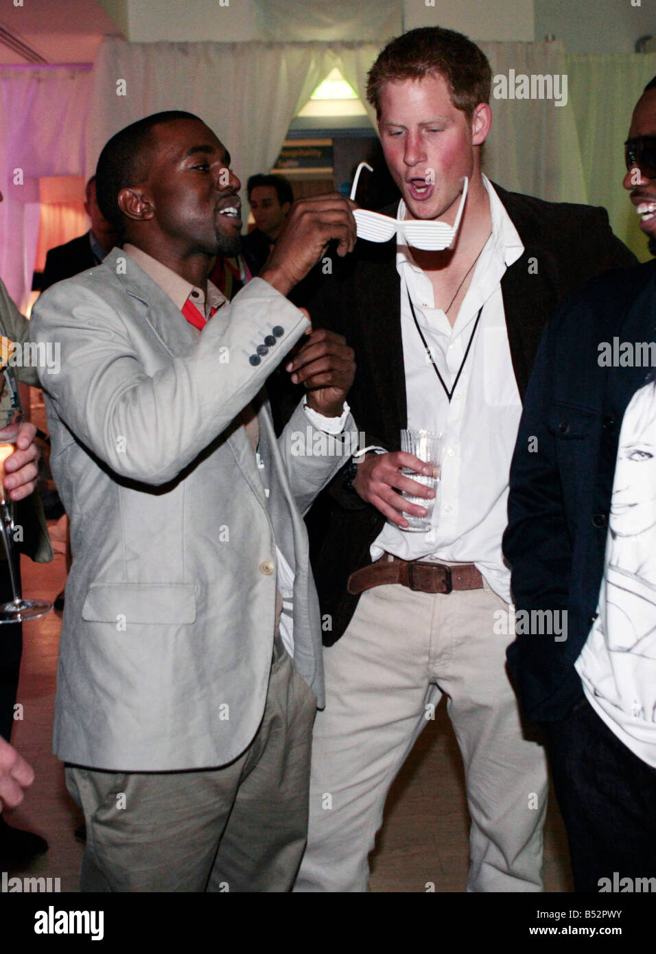 Prince Harry with Kanye West Stock Photo