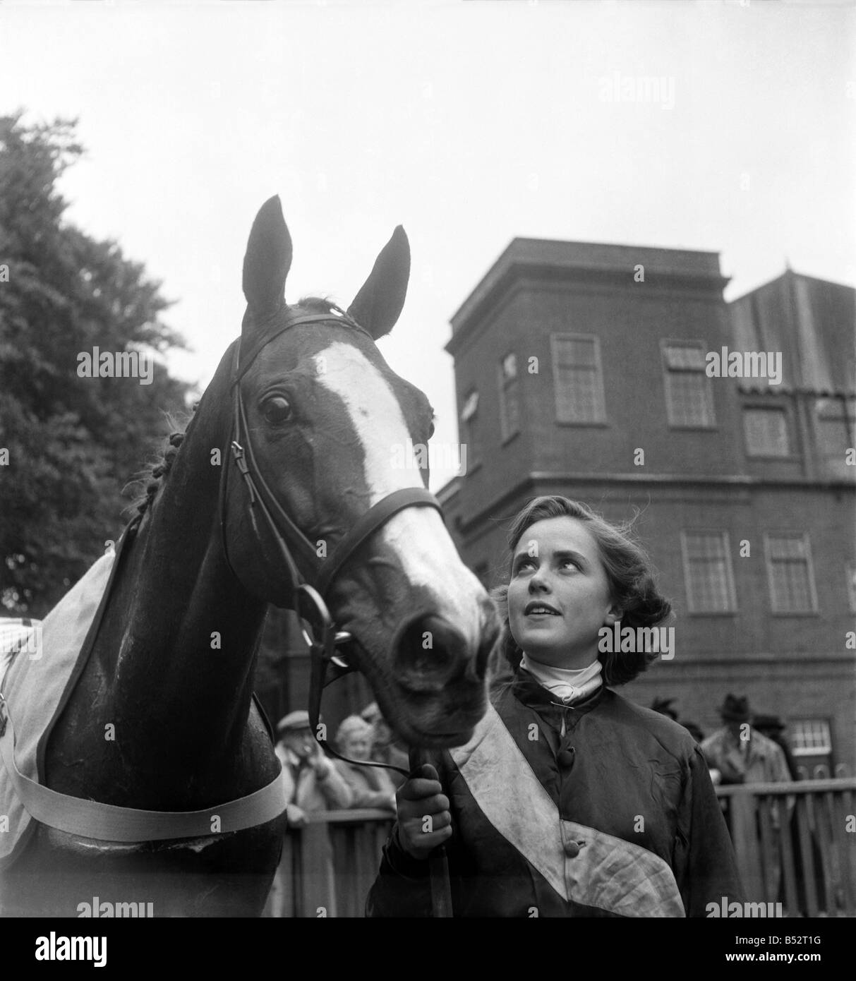 New Market Town Plate for Woman riders. &#13;&#10;Woman jockeys in their silks. &#13;&#10;October 1952 &#13;&#10;C4961 Stock Photo