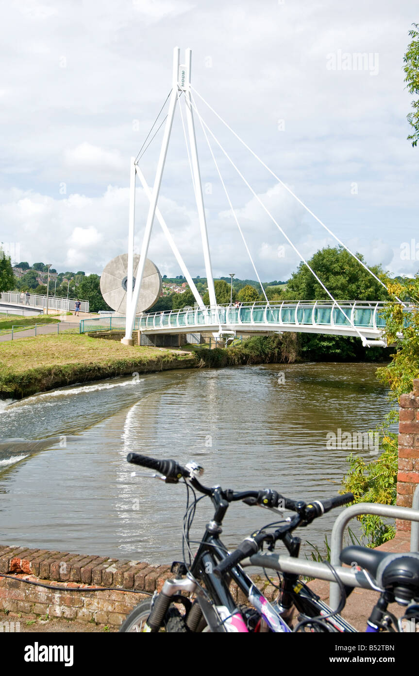 The Millenium Bridge over the River Exe Exeter Devon Stock Photo