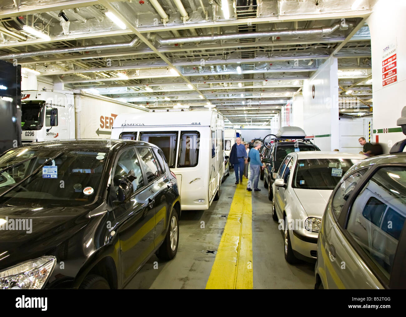 Car deck on cross channel ferry Dover England UK Stock Photo Alamy
