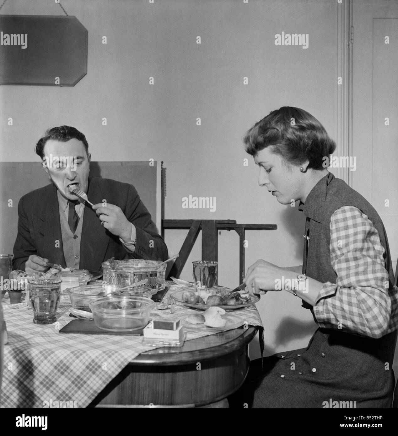 1950s couple dinner hi-res stock photography and images - Alamy