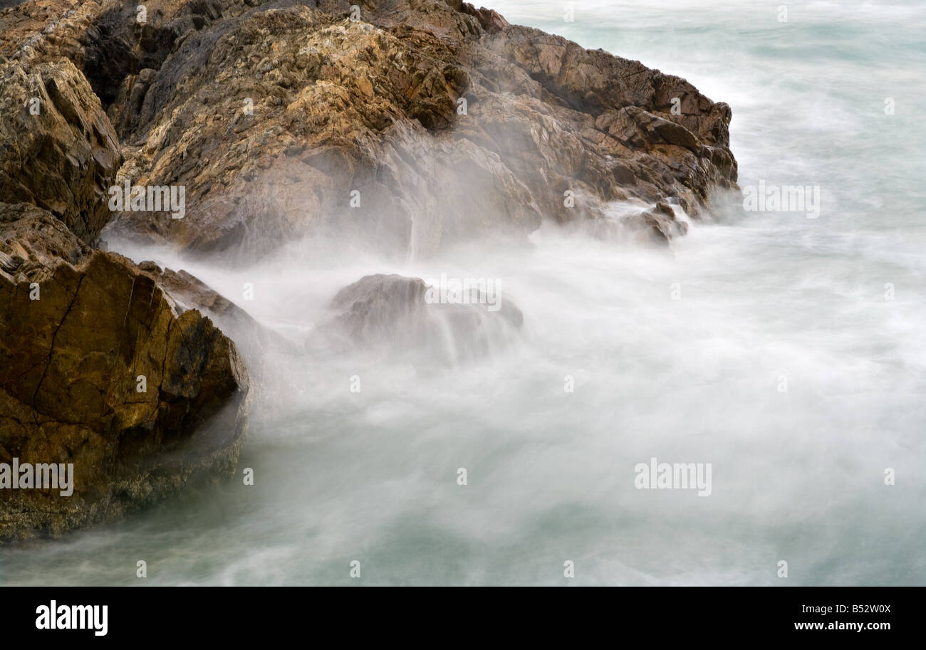 Ocean Rocks Soft Ocean sea beach wave mist soft hi-res stock photography and images - Alamy
