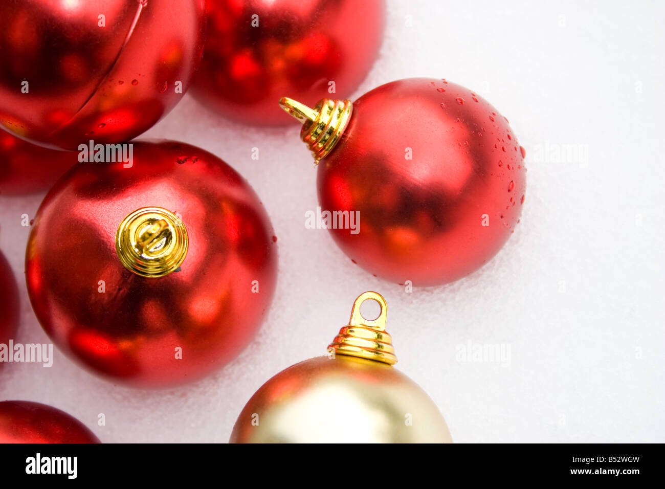 Group red gold christmas baubles hi-res stock photography and images ...