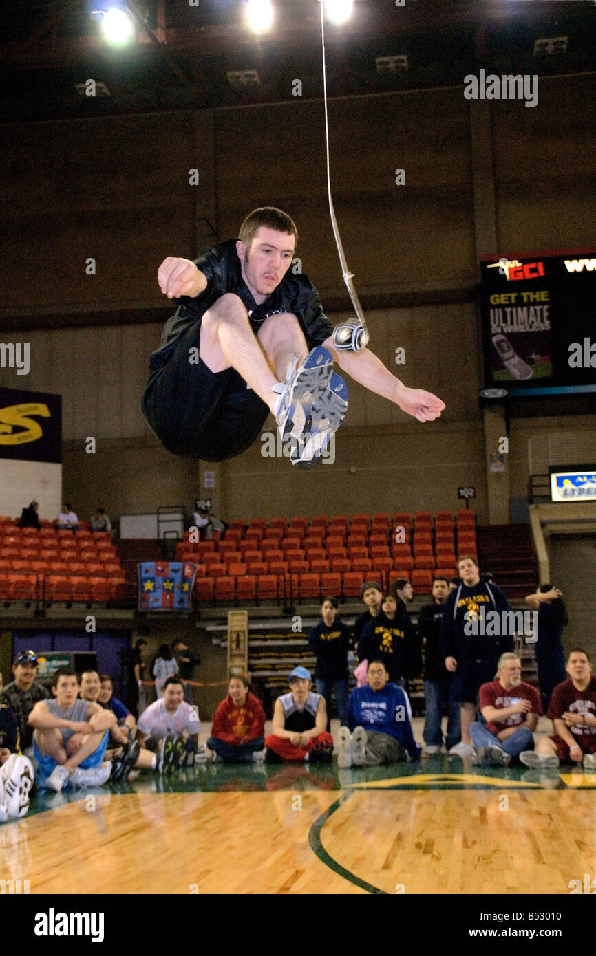 Boy doing TwoFoot High Kick 2006 Senior Native Youth Olympic Games