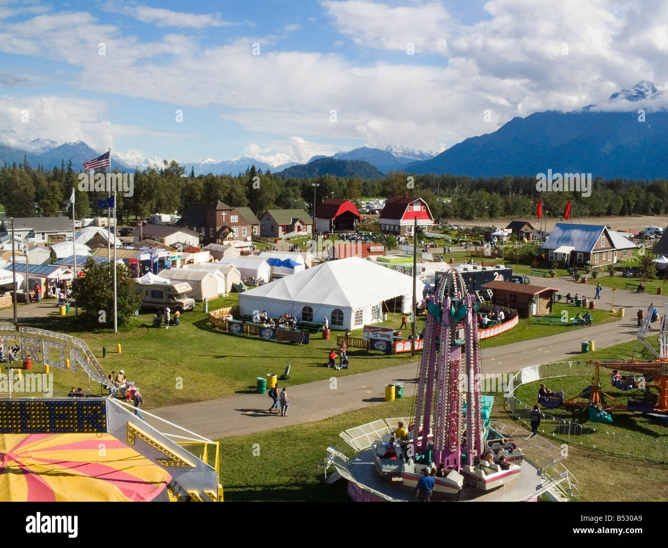 Aerial view of the Alaska State Fair Palmer Alaska Stock Photo Alamy