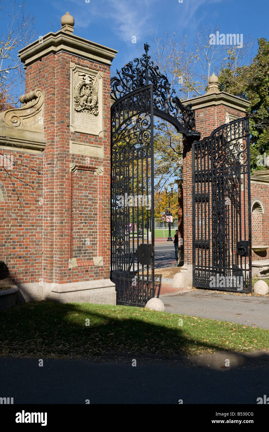 Johnston Gate Harvard University Cambridge Massachusetts Stock Photo
