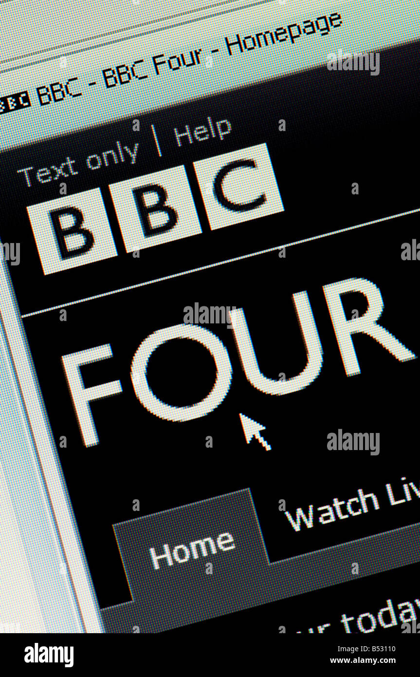 Macro screenshot of BBC Four website Editorial use only Stock Photo