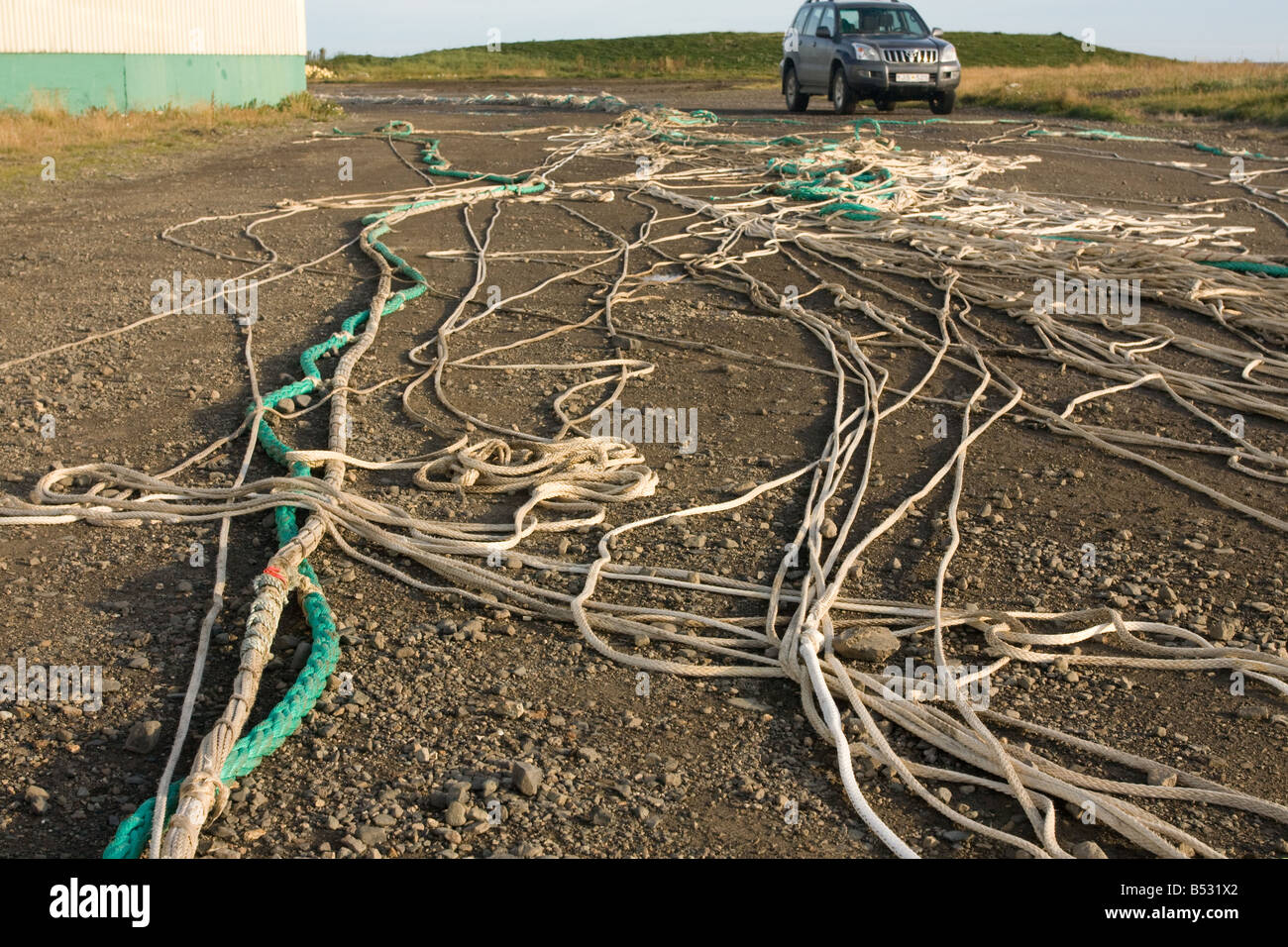 Fisherman ropes on ground Stock Photo - Alamy