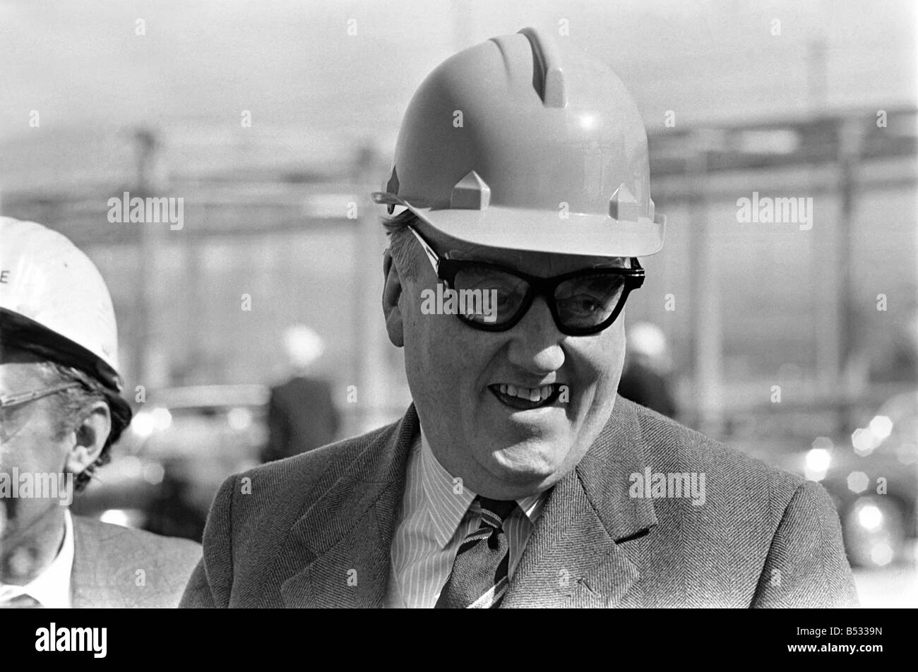 Northern Ireland Secretary Willie Whitelaw seen here during a visit to Du Pont factory in Londonderry. April 1972 72-4759-002 Stock Photo