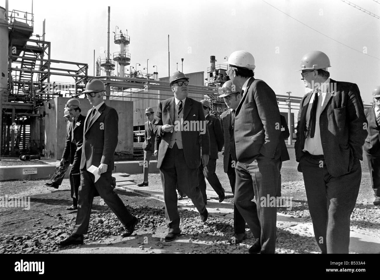 Northern Ireland Secretary Willie Whitelaw seen here during a visit to Du Pont factory in Londonderry. April 1972 72-4759-005 Stock Photo