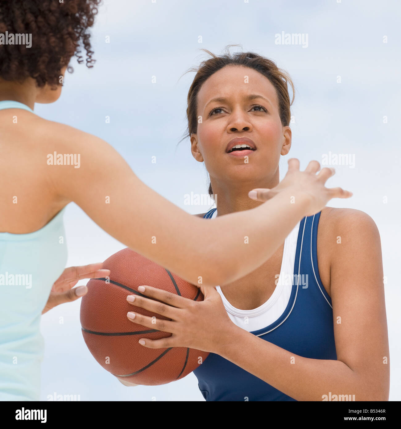 African women playing basketball Stock Photo