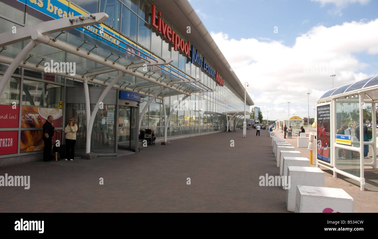 Entrance to John Lennon Airport in Liverpool UK Stock Photo