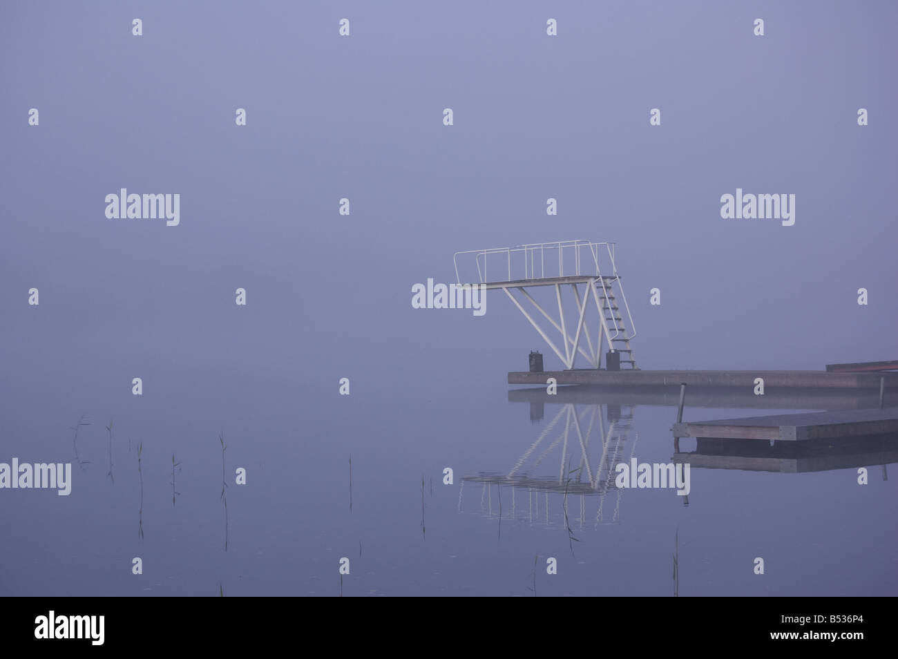 Diving platform in lake Stock Photo Alamy