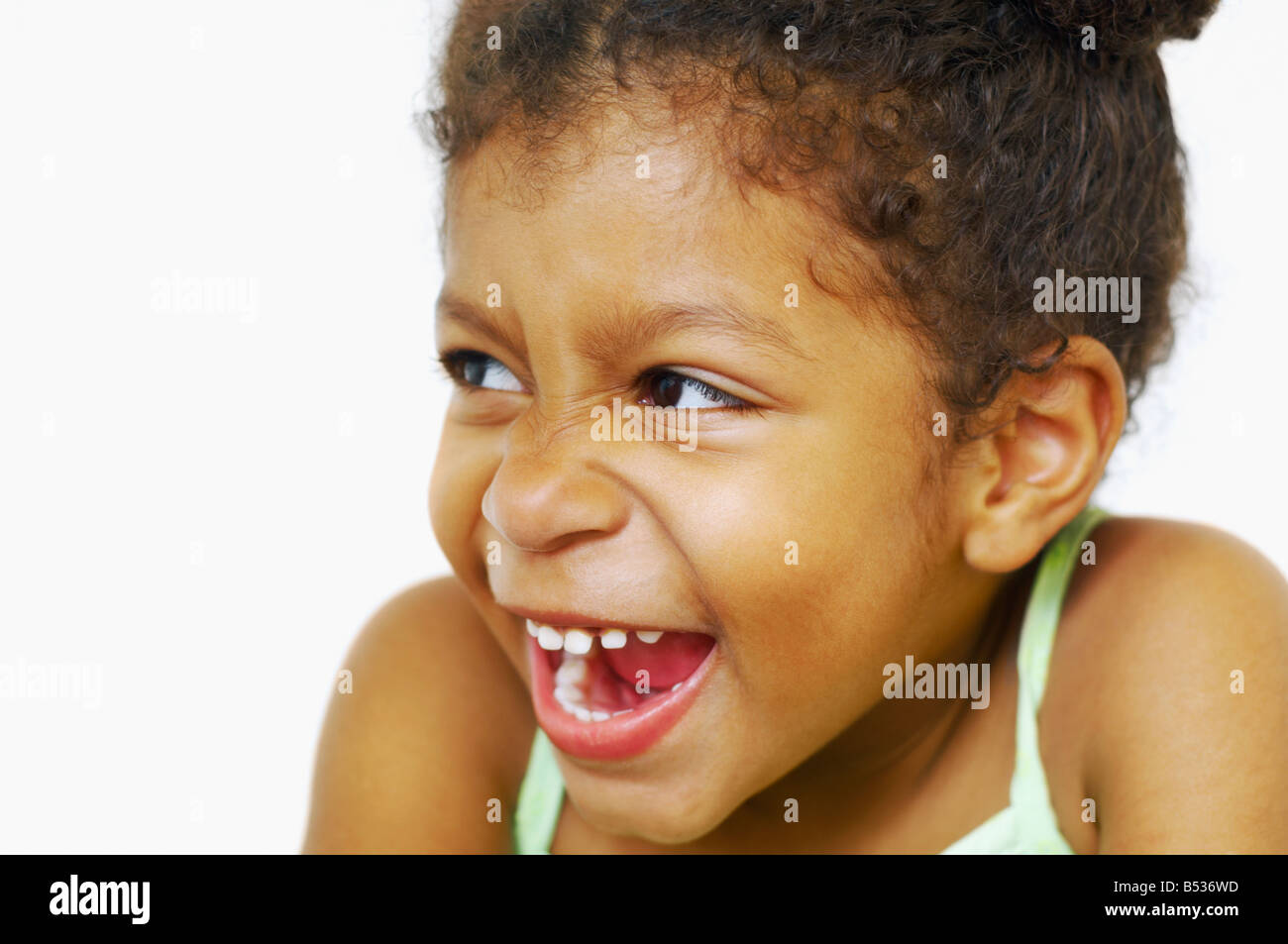 Close up of mixed race girl laughing Stock Photo Alamy