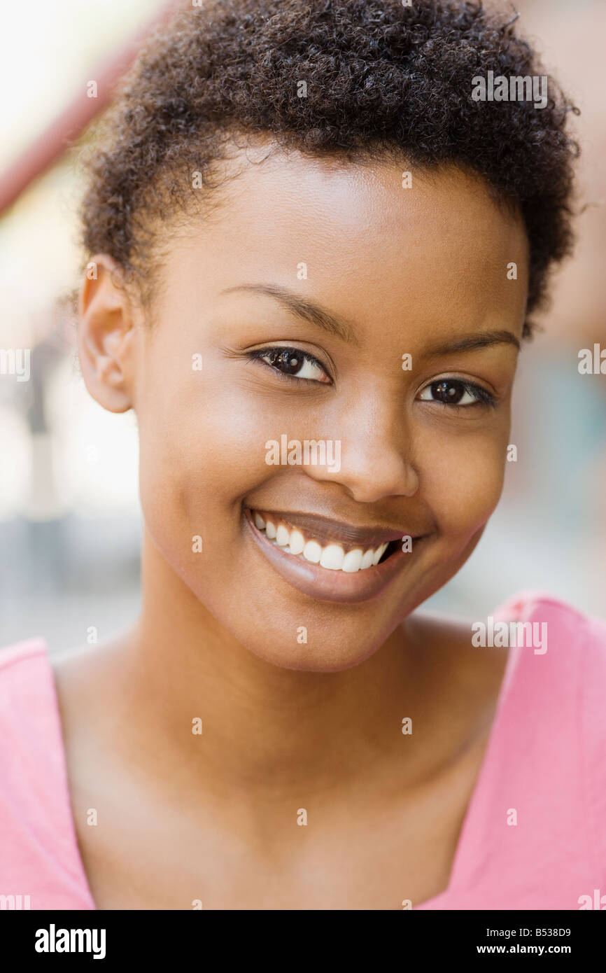 African woman smiling Stock Photo