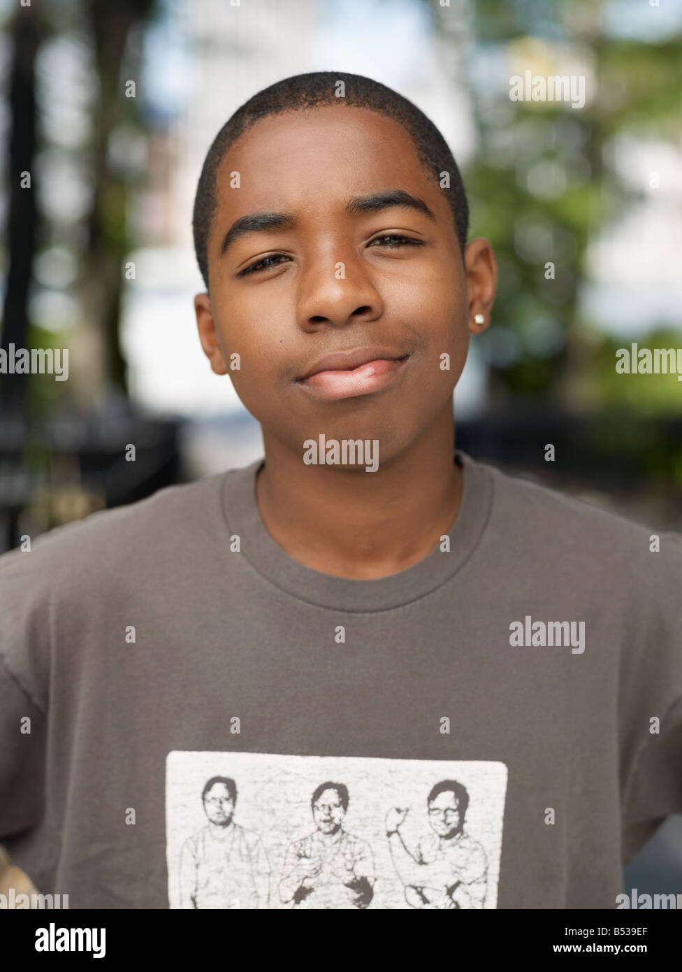African teenage boy in urban park Stock Photo - Alamy