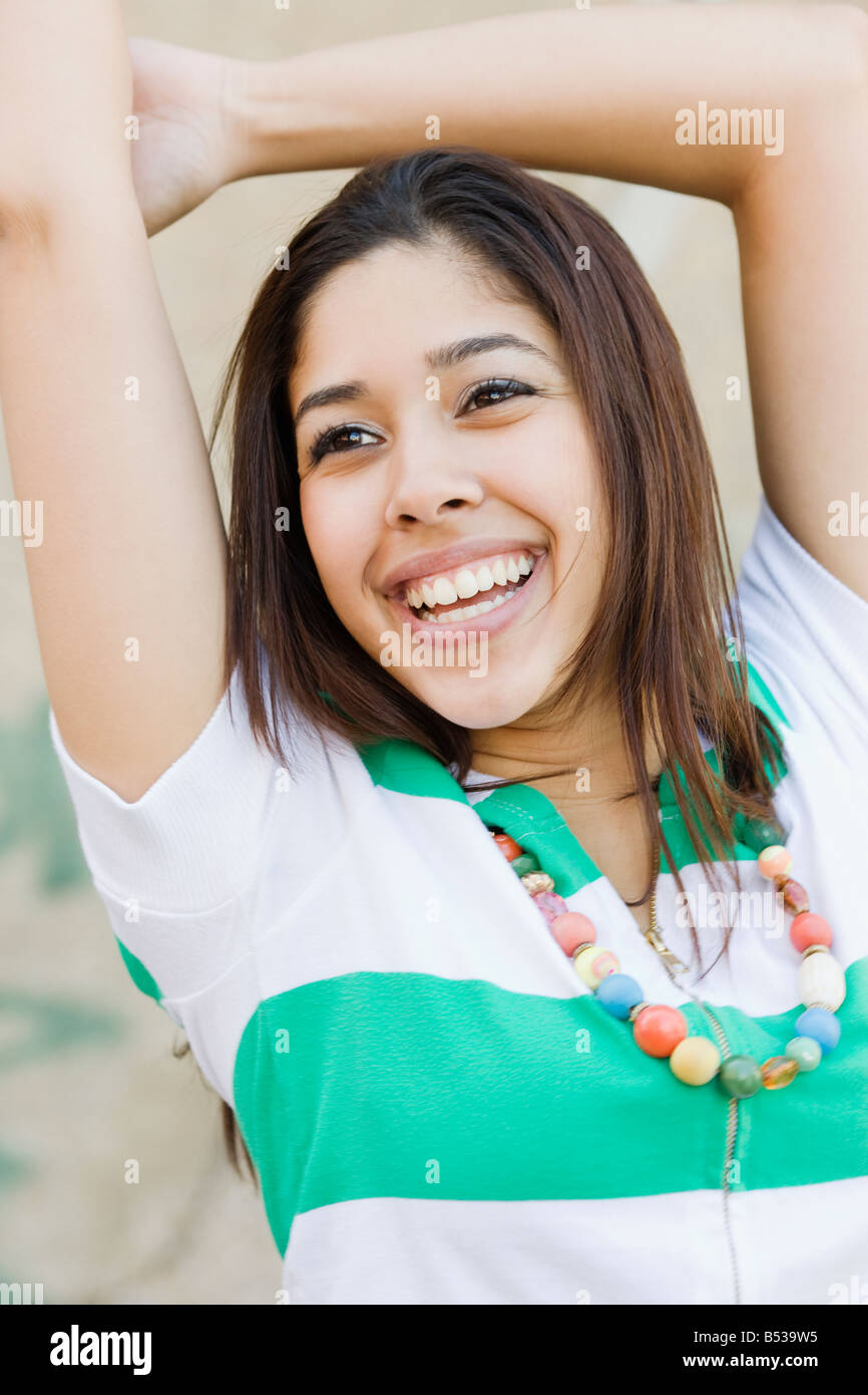 Confident Hispanic woman smiling Stock Photo