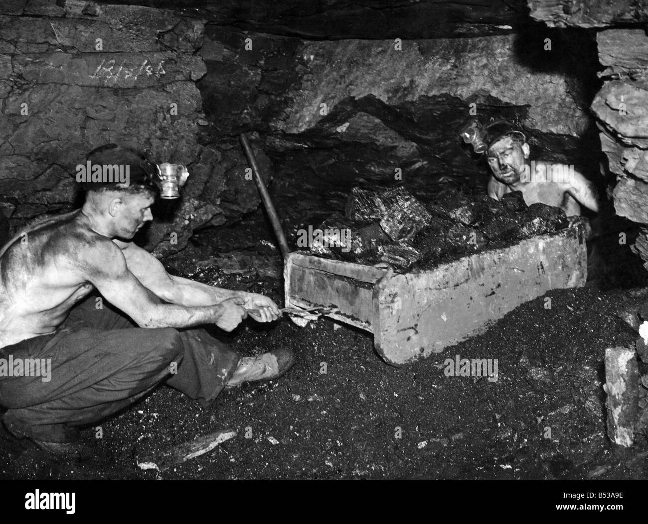 Coal Mines underground scenes. March 1946 P017830 Stock Photo