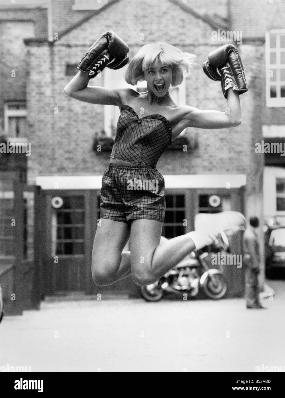 Fashion Shorts Knockout.;Model Jane Sturdy wears shorts and a basque