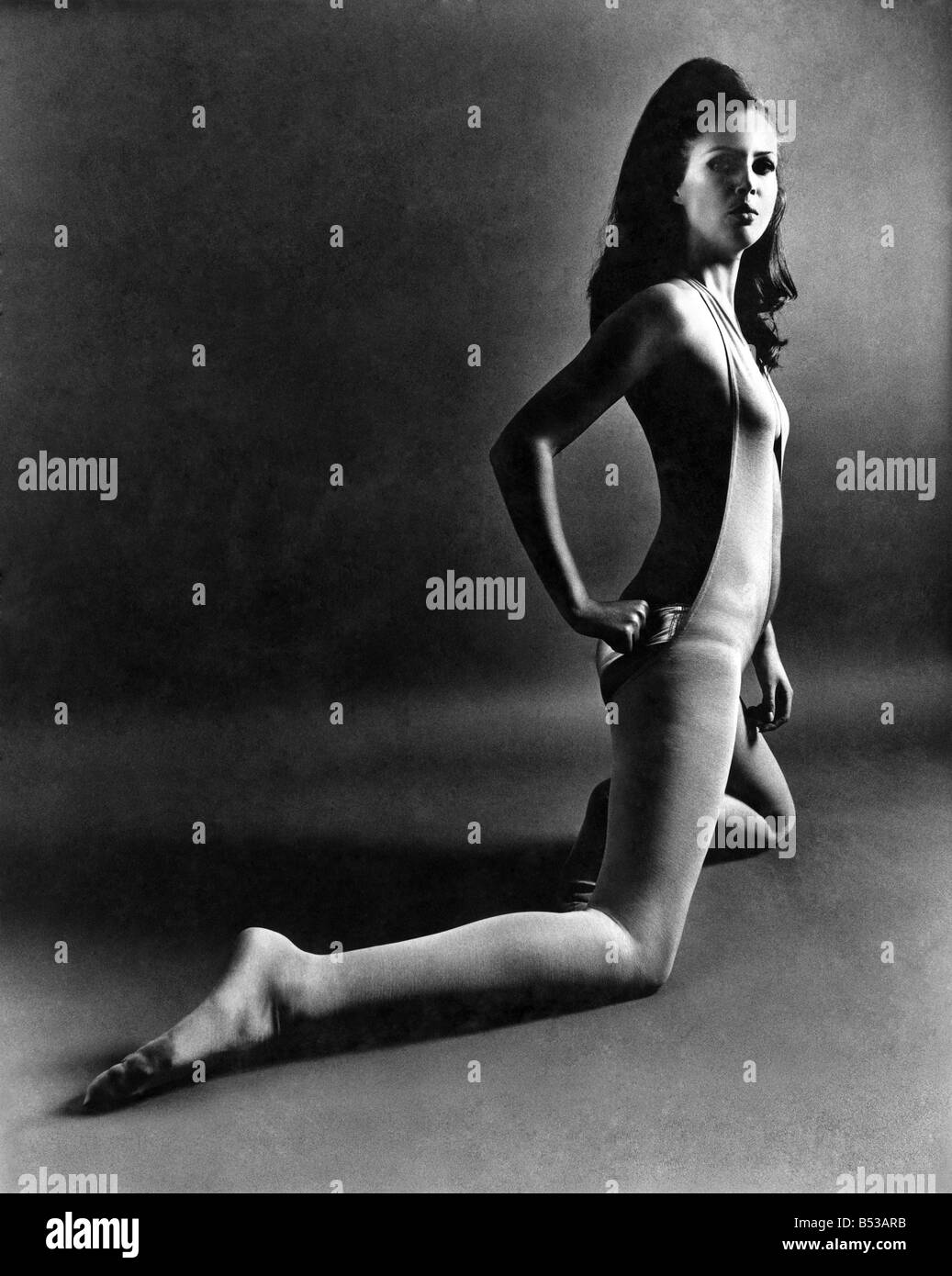 Clothing. Halter neck body stocking and gold knickers.&#13;&#10;May 1967 P018425 Stock Photo