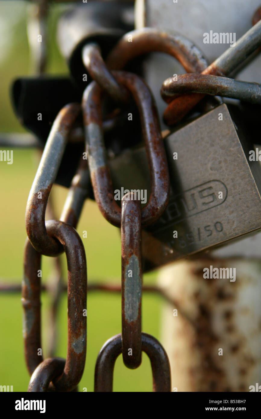 padlock with chain Stock Photo