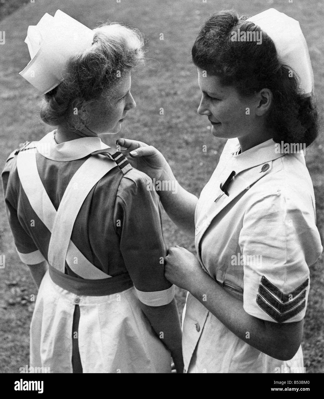Nurses at Dulwich Hospital had a preview today of uniforms they will wear in the future as soon as their present ones wear out. Stock Photo