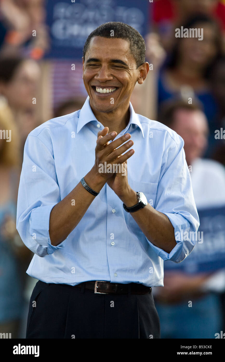 Barack Obama getting ready to give a speech. Stock Photo