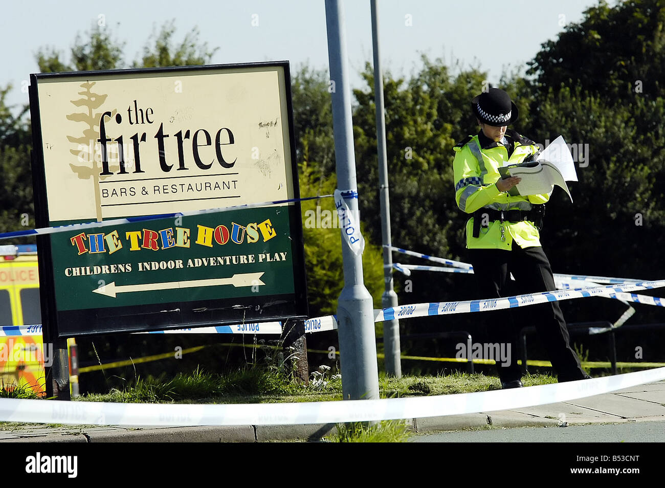 The car park of the Fir Tree Pub in Croxteth Liverpool where 11 year old Rhys Jones was shot