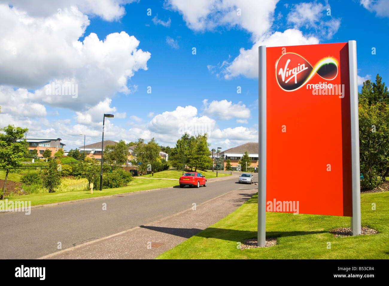 STRATHCLYDE BUSINESS PARK WITH VIRGIN MEDIA SIGN BELLSHILL NEAR GLASGOW Stock Photo