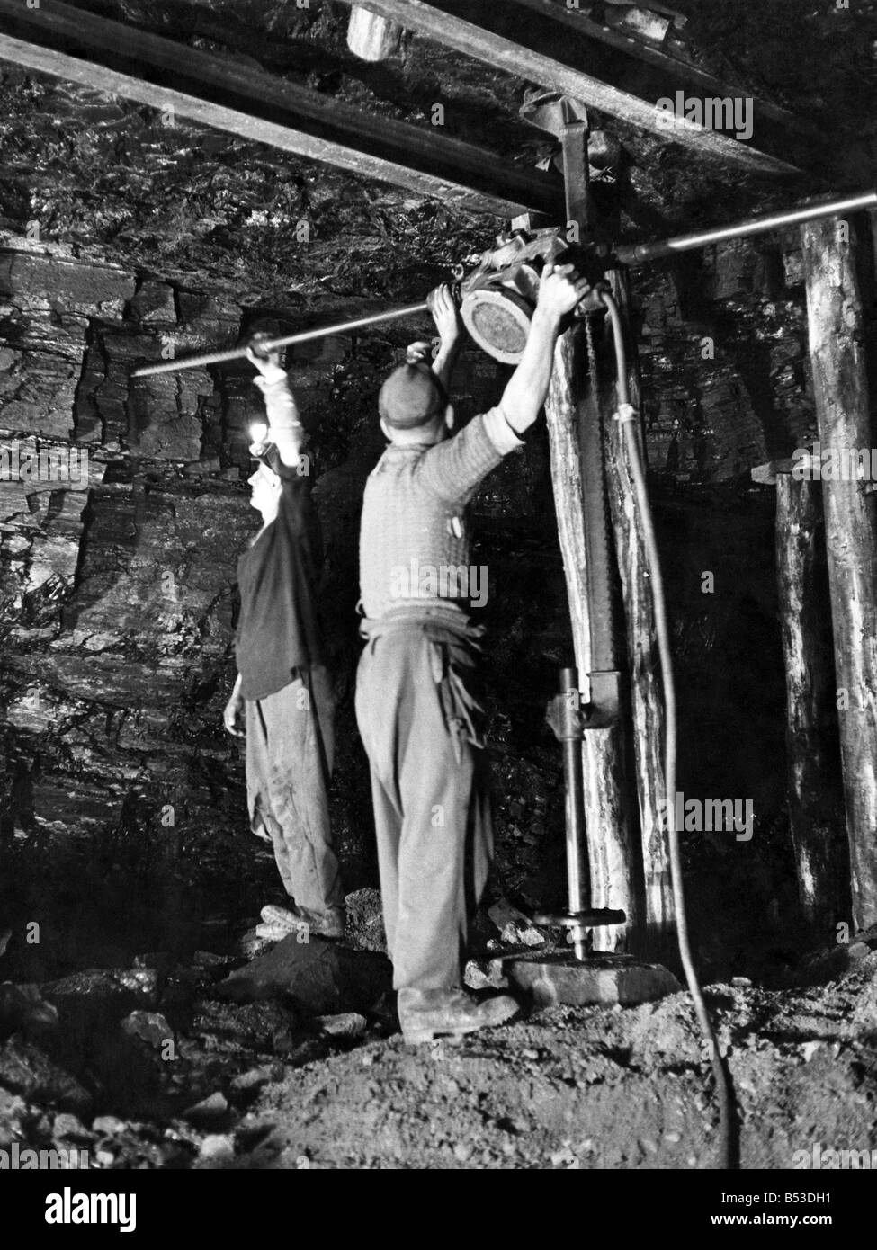 The C.P. Holeboring machine is being used to bore apertures in the