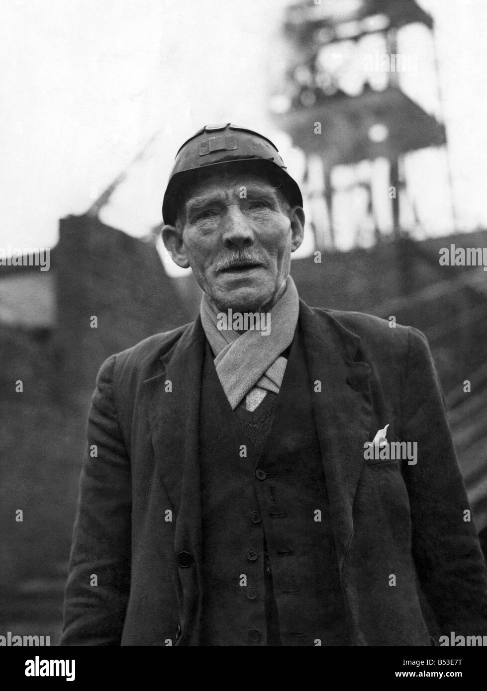 Eighty years old Mr. Joseph Brogan who has been awarded the BEM for his service as a miner. He is employed at the Garswood Hall Stock Photo