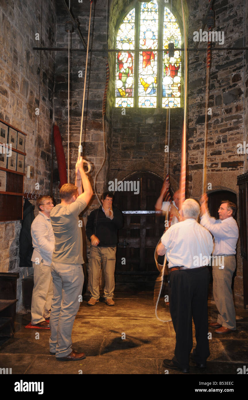 Bell ringers during a wedding service in a Somerset (UK) church Stock Photo