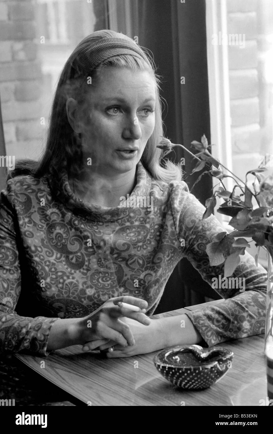 British family feature: Portrait of a middle aged woman and mother. &#13;&#10;November 1969 &#13;&#10;Z11311-009 Stock Photo