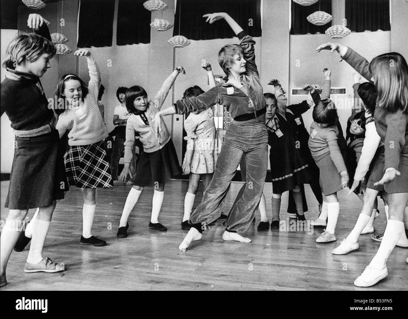 Concentration children leisure dancing ballet 1970s hi-res stock ...