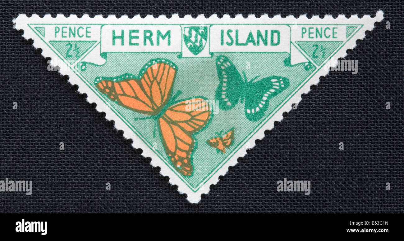 Herm Island postage stamp Stock Photo