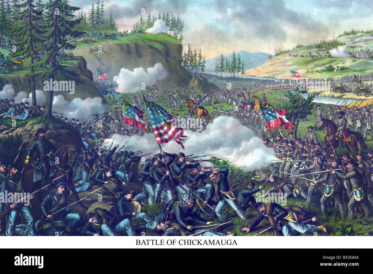 Battle of Chickamauga or Chickamauga Creek Stock Photo