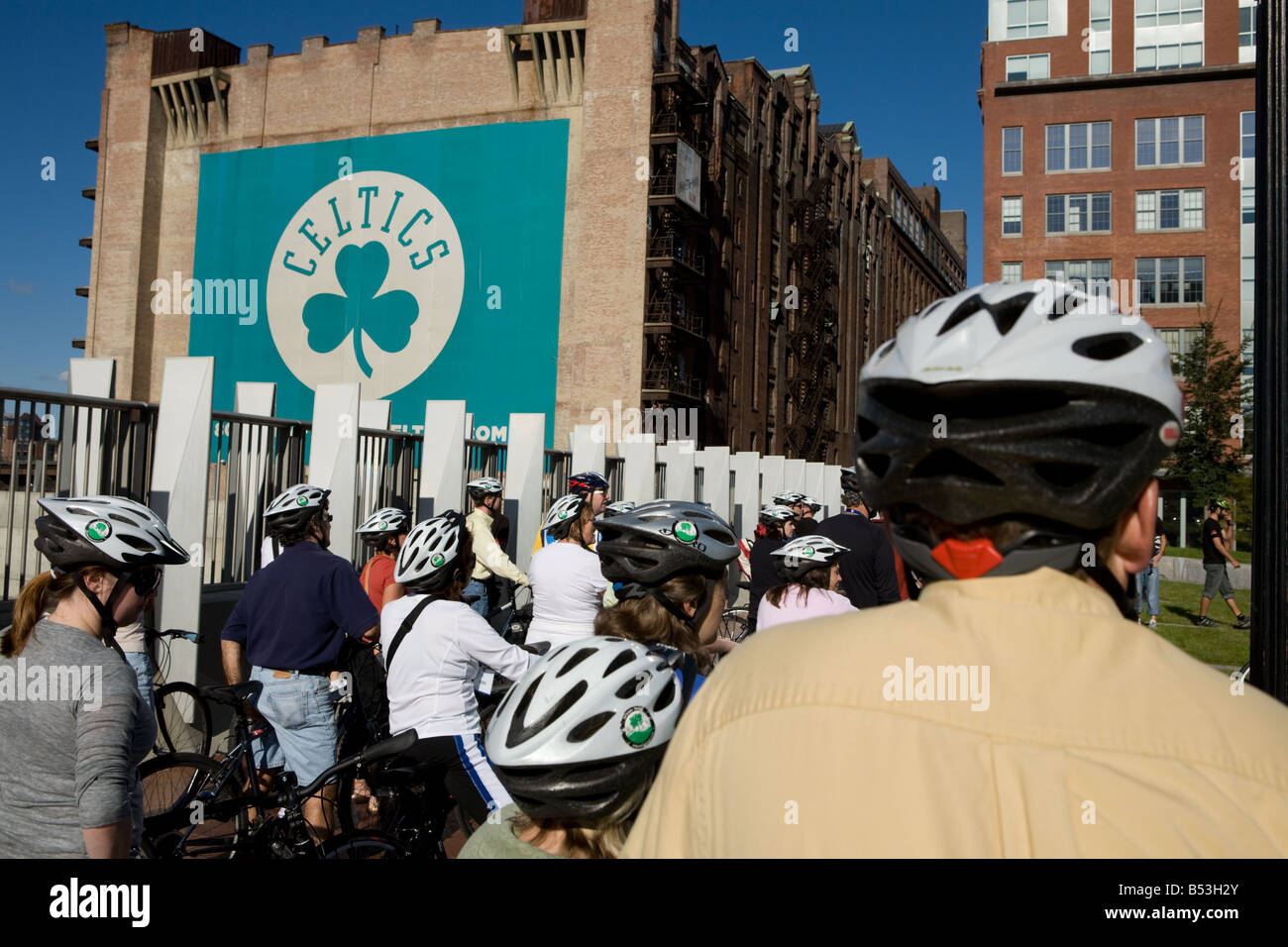 Bicycle tour of Boston Massachusetts Stock Photo Alamy