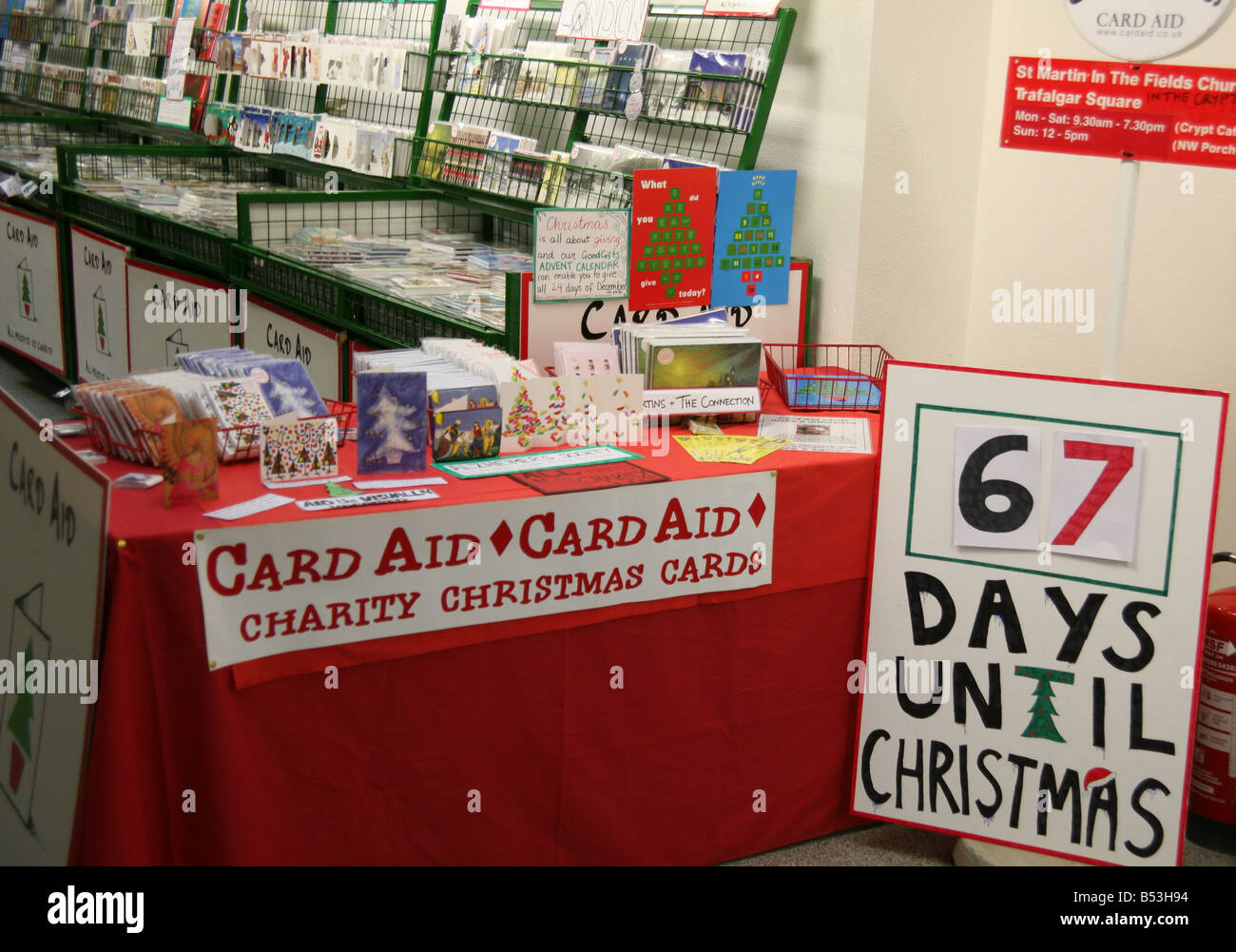 Charity Christmas cards on sale in London church crypt Stock Photo Alamy