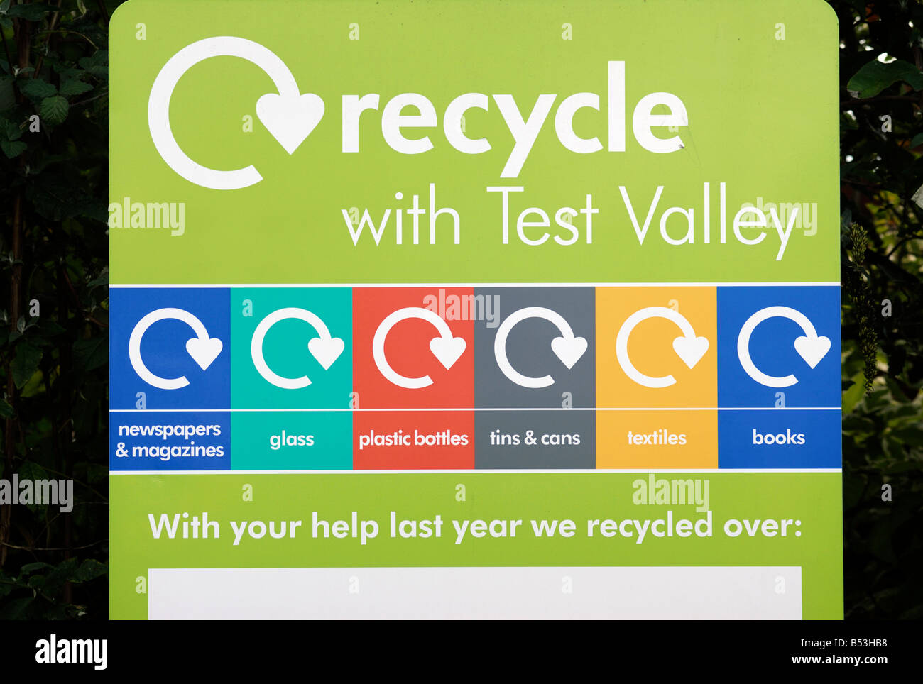 Recycle with Test Valley Romsey Hampshire Stock Photo