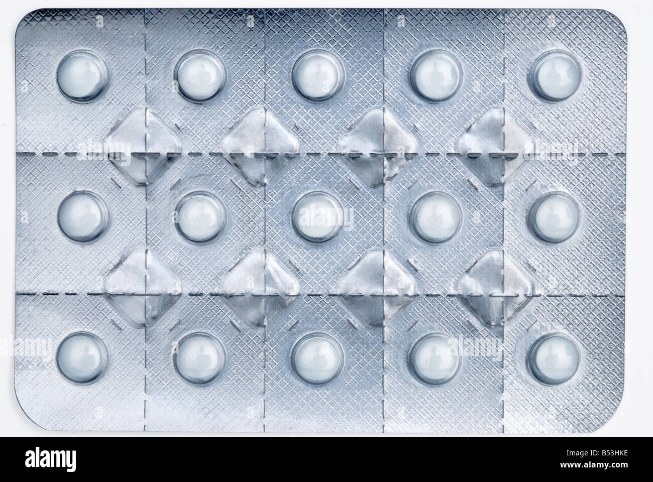 white pills in a blister pack Stock Photo