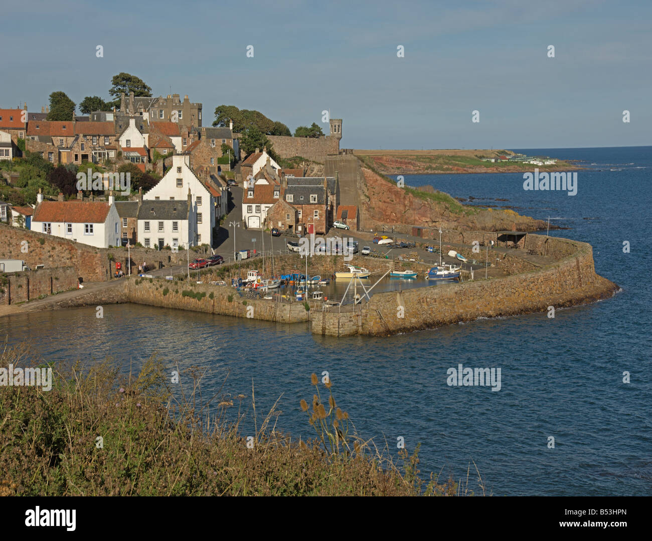 STITCHED Crail Harbour Neuk of Fife Fife Scotland August 2008 Stock Photo