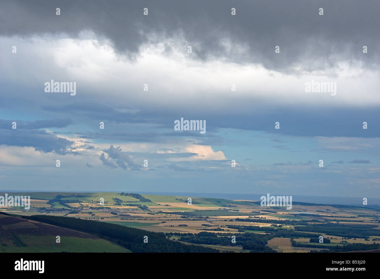 Looking west over Howe of the Mearns to sea from Cairn o mount near