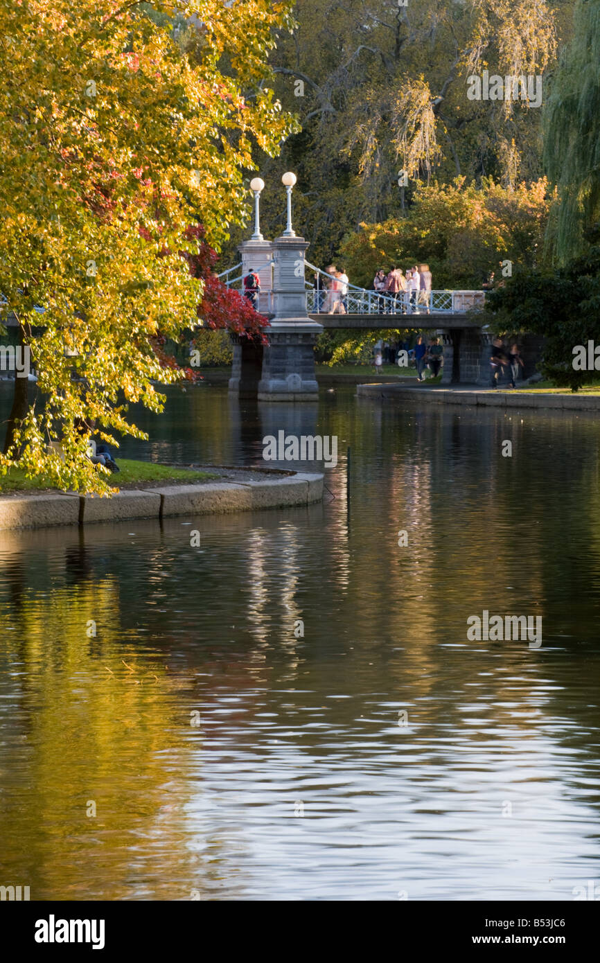 Pleasant autumn day on Boston Common Boston Massachusetts Stock Photo