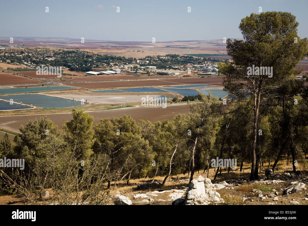 Landscape of The Jezriel Valley From Mount Gilboah in Israel Stock Photo
