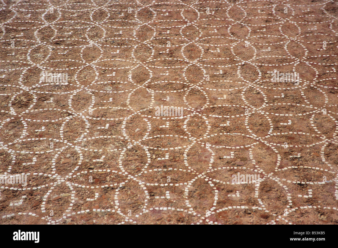 Mosaic Floor, Paestum, Capaccio, Province of Salerno, Campania, Italy Stock Photo