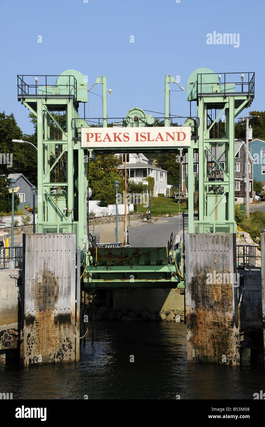 Arrival jetty at Peaks Island, Maine, USA Stock Photo Alamy