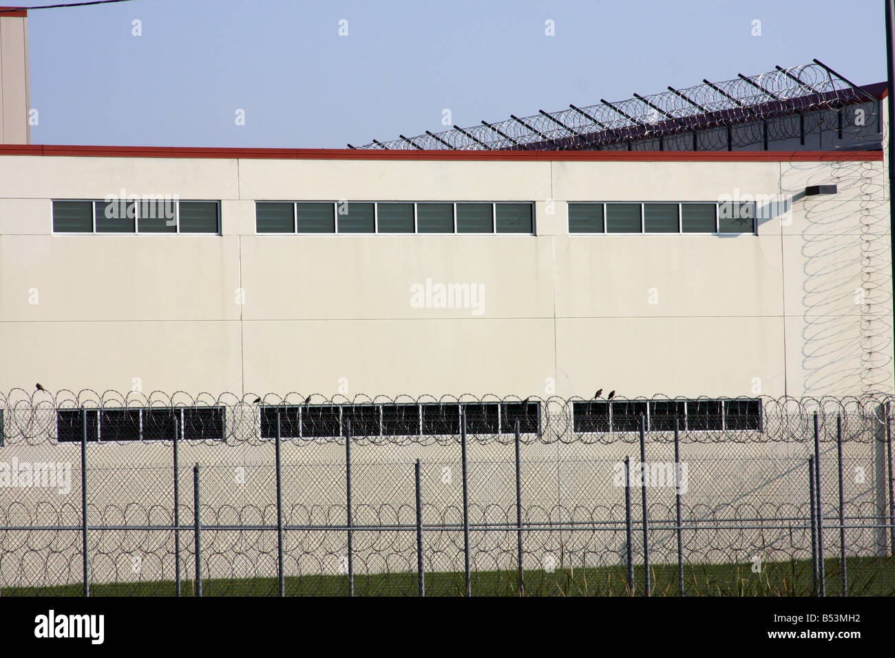 A prison barrier fence Stock Photo